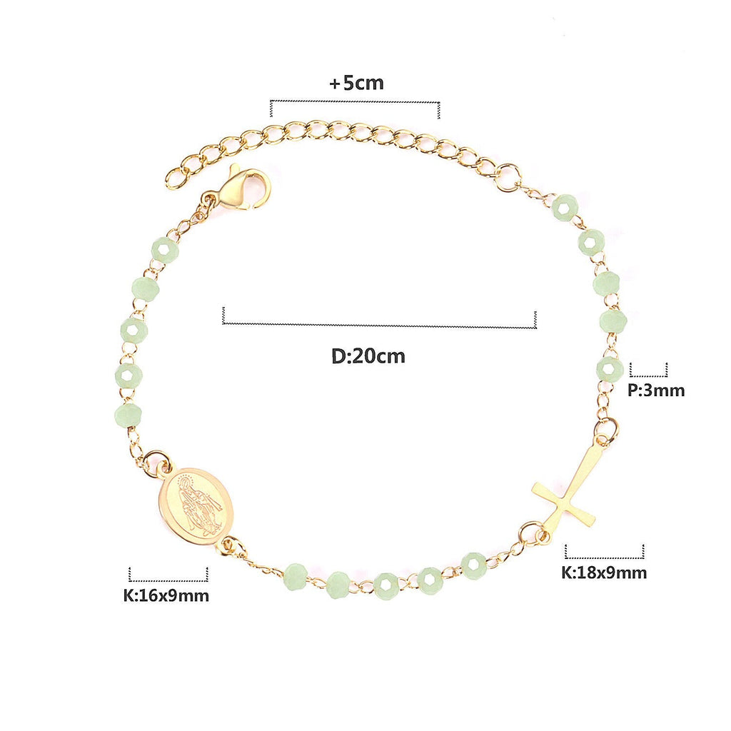 Verstelbare armband met kristallen kralen 