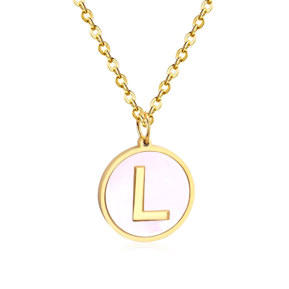 Rounded Pendant Necklace A–Z Letters