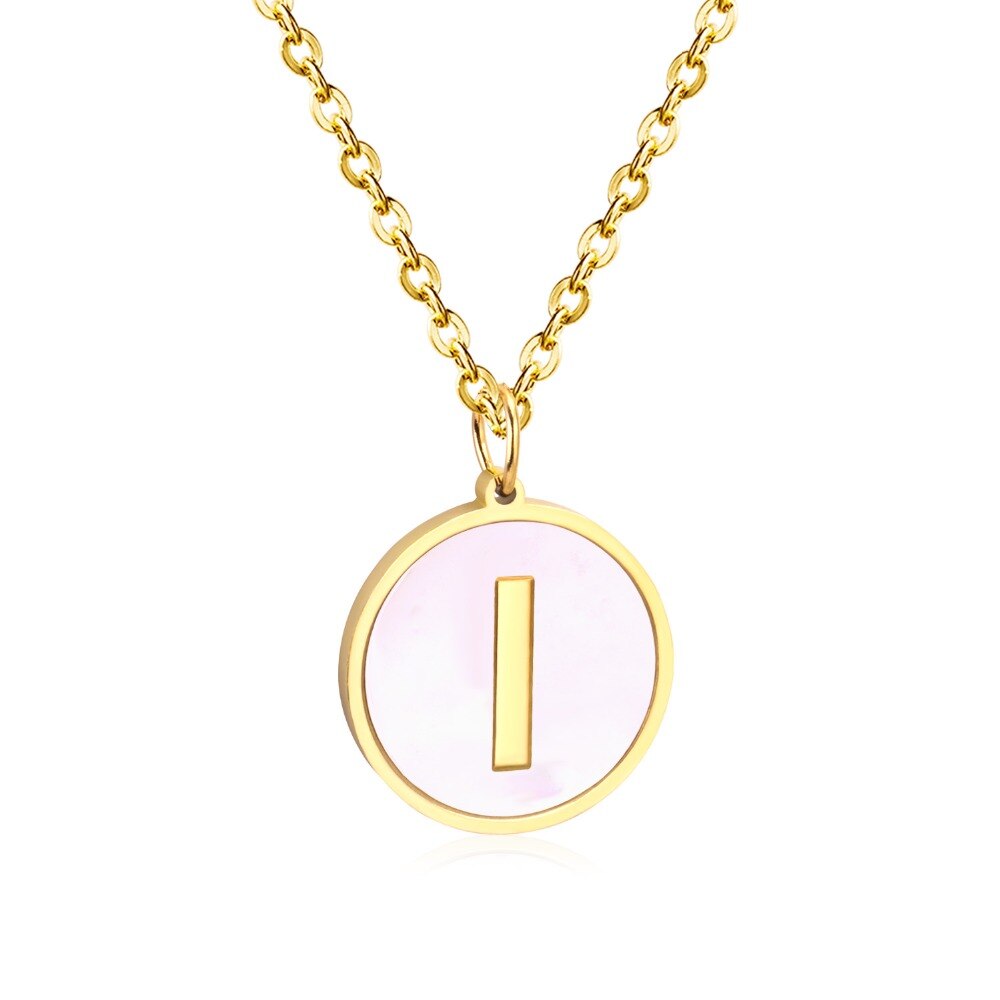 Rounded Pendant Necklace A–Z Letters