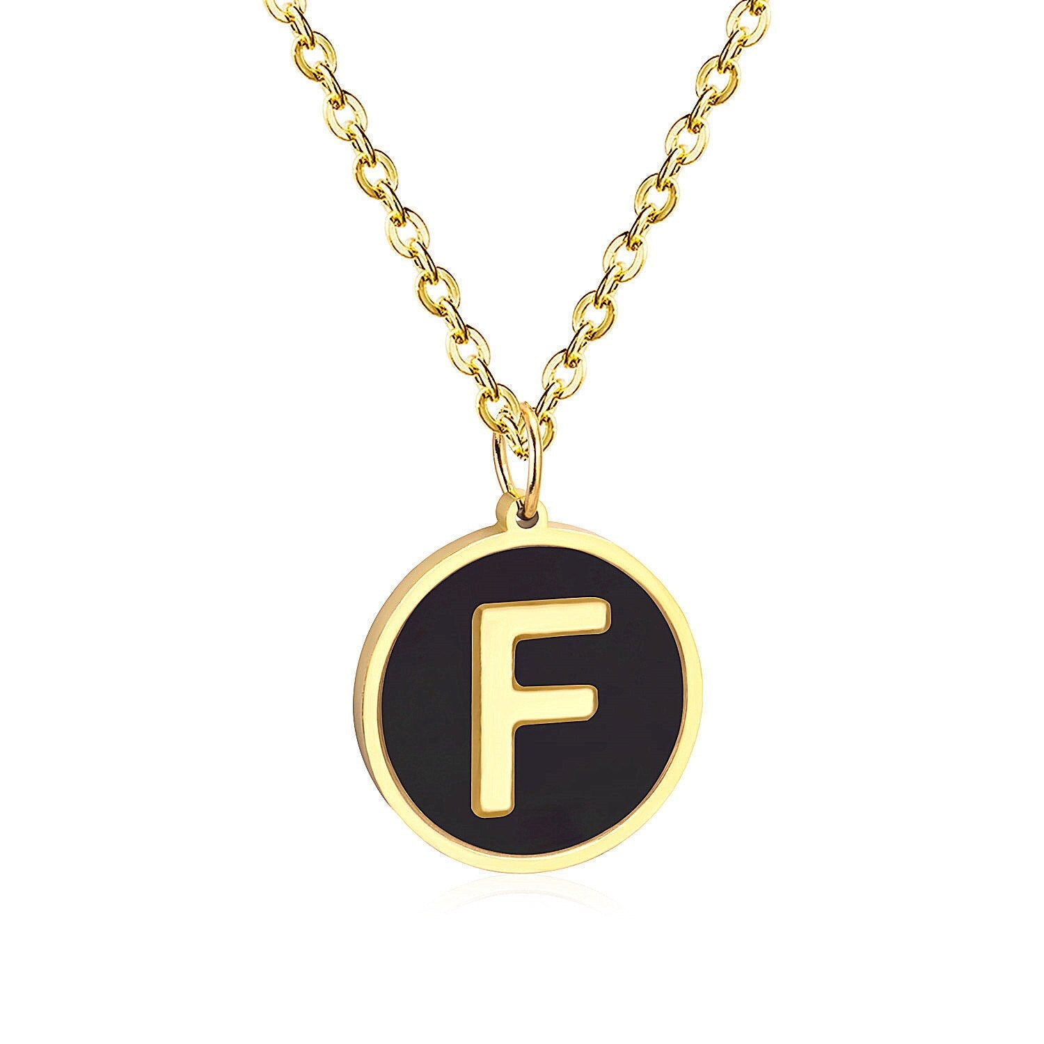 Punk gouden en zwarte schelp alfabet choker ketting 