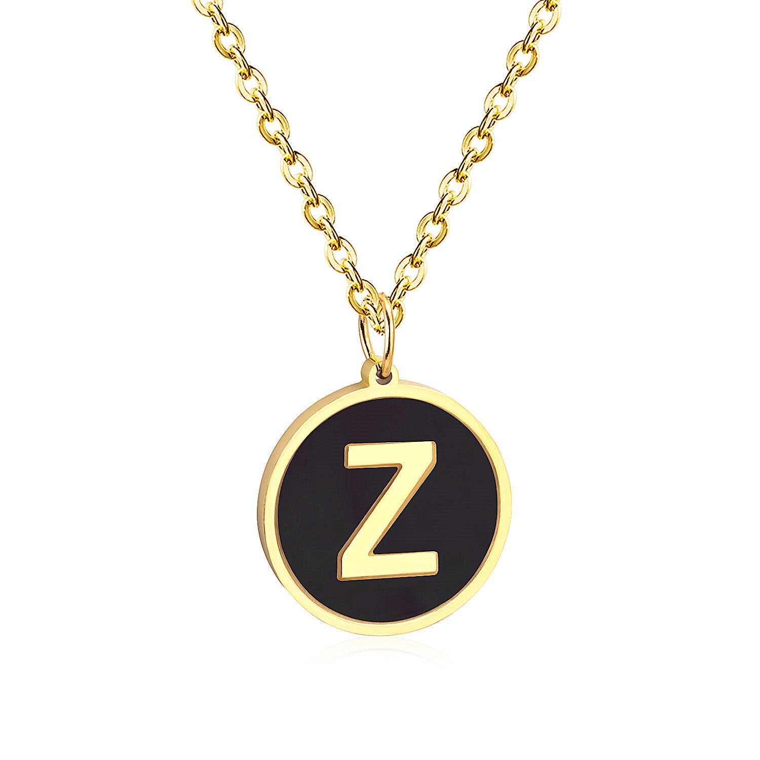 Punk gouden en zwarte schelp alfabet choker ketting 