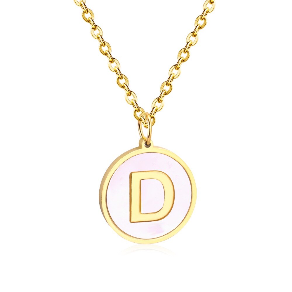 Rounded Pendant Necklace A–Z Letters