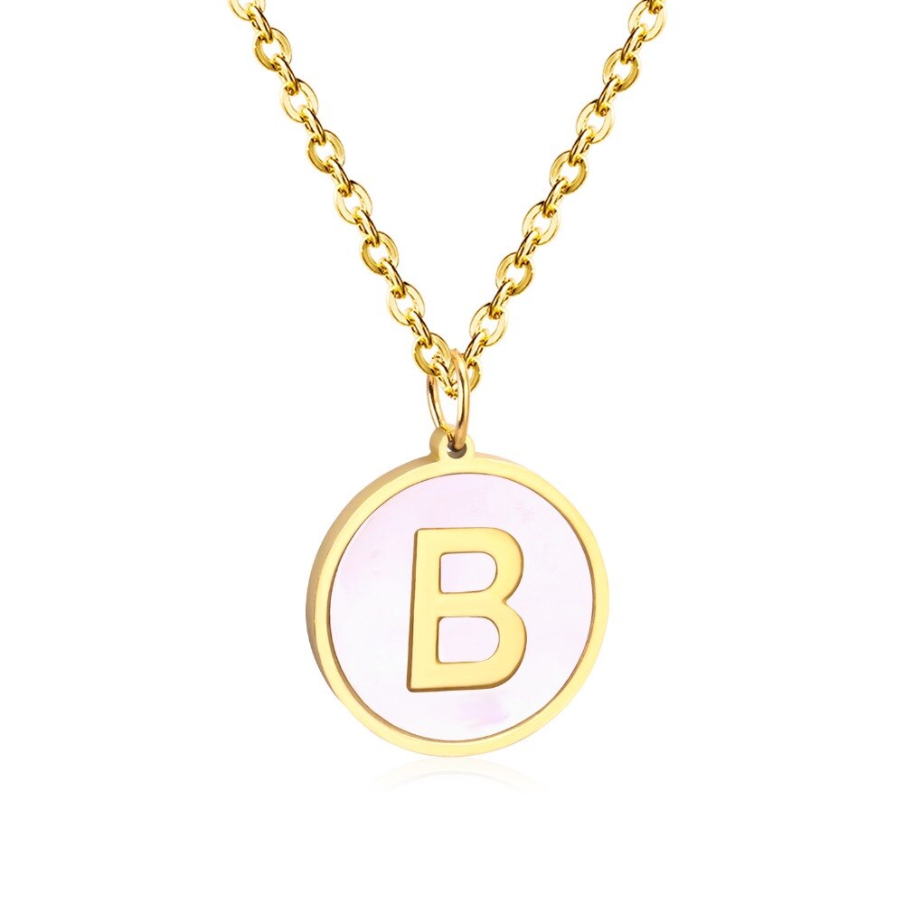 Rounded Pendant Necklace A–Z Letters