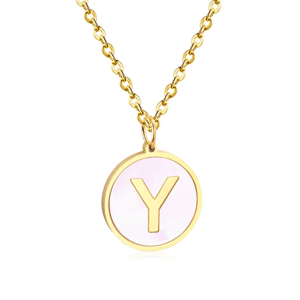 Rounded Pendant Necklace A–Z Letters