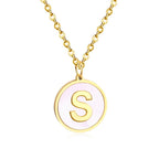 Rounded Pendant Necklace A–Z Letters