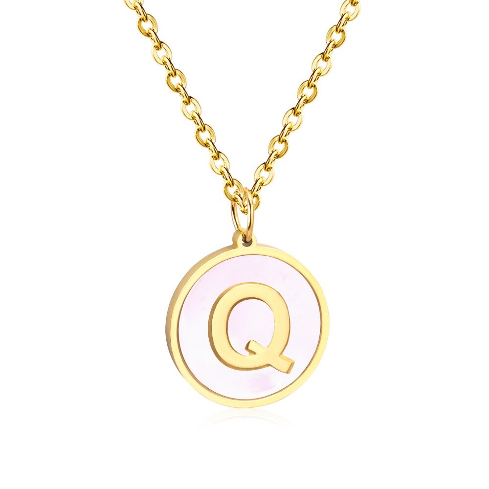 Rounded Pendant Necklace A–Z Letters