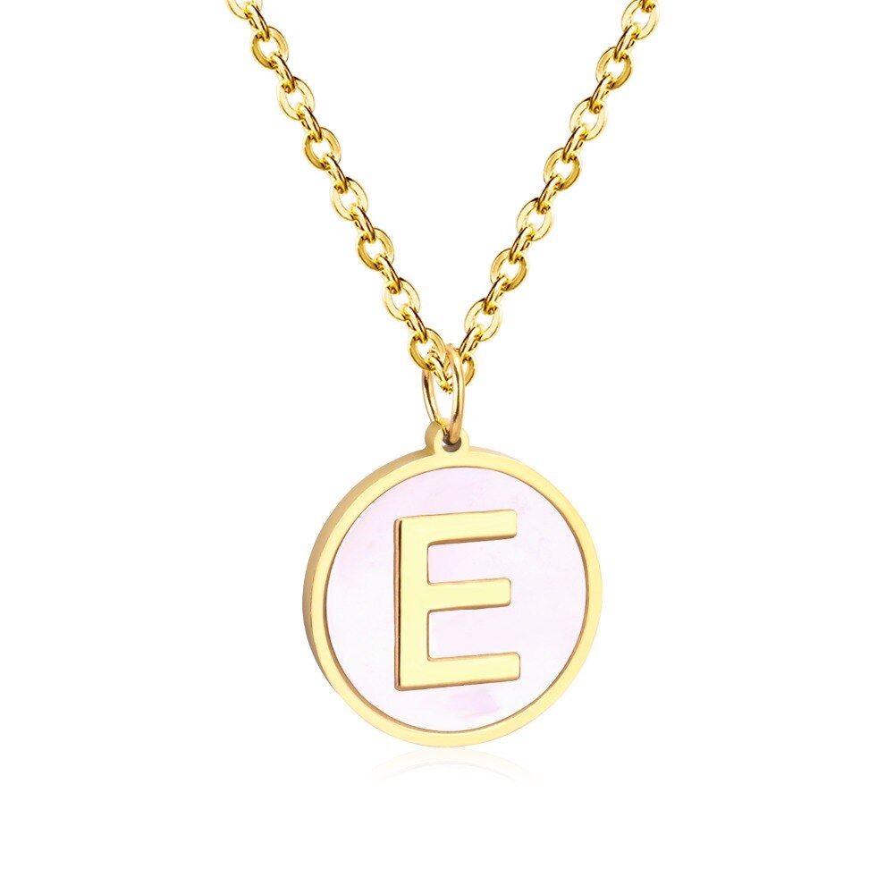 Rounded Pendant Necklace A–Z Letters