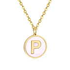 Rounded Pendant Necklace A–Z Letters
