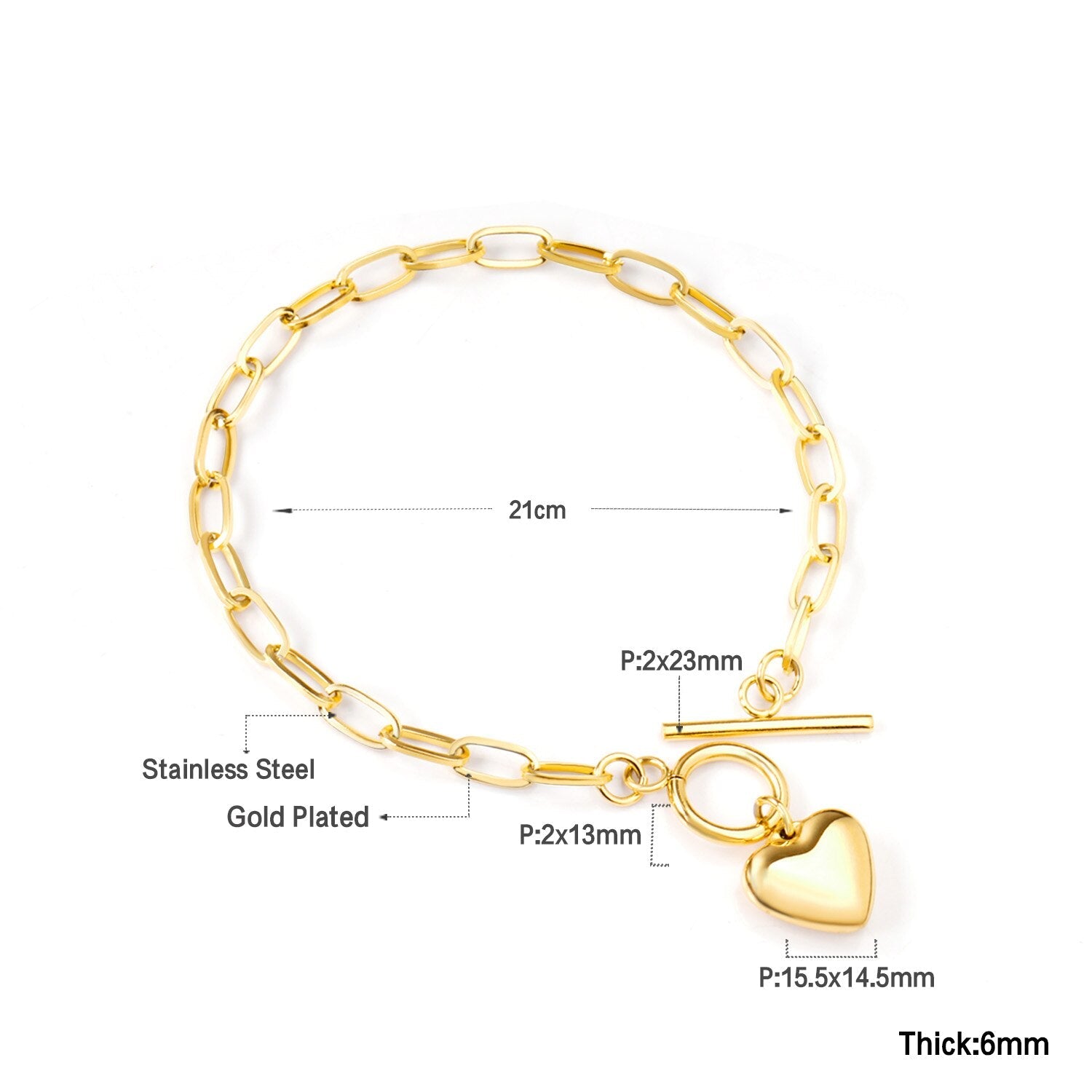 Gouden vintage stalen bol armband 