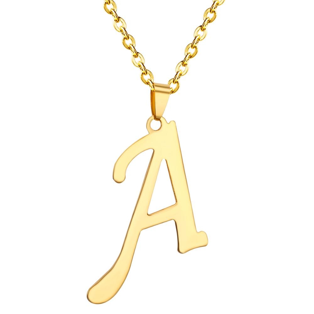 Gouden chokerketting met initialen A-Z