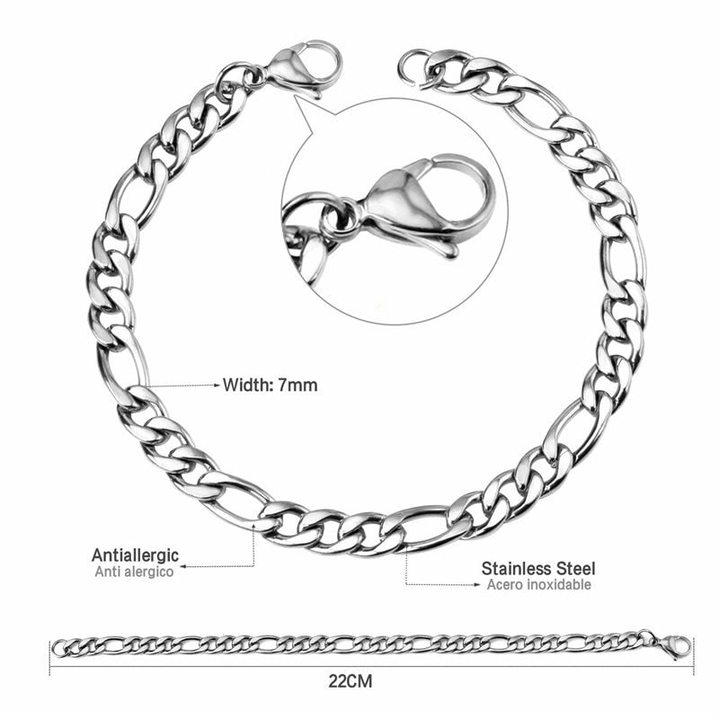 7 mm Cubaanse schakelarmband 