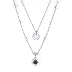 Romantische dubbele hanger met Romeinse cijfers ketting 