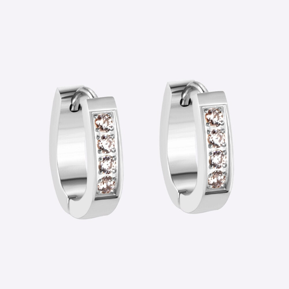 Ovale kristallen hoepeloorbellen 