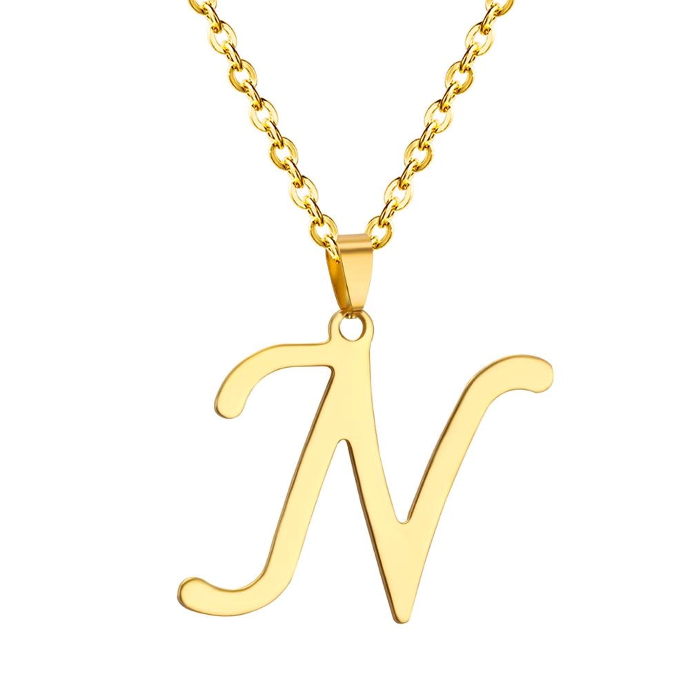 Gouden chokerketting met initialen A-Z