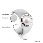 Brede parel Franse mode ring