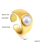 Brede parel Franse mode ring