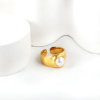 Brede parel Franse mode ring