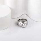 Brede parel Franse mode ring