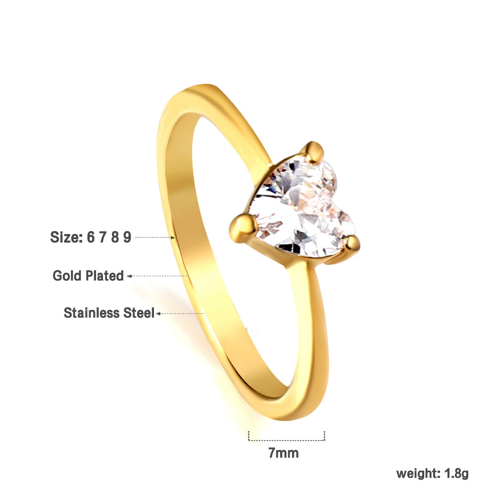 Witte diamanten hartvormige drieklauwring