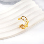 Minimalistische gouden skelet open ring