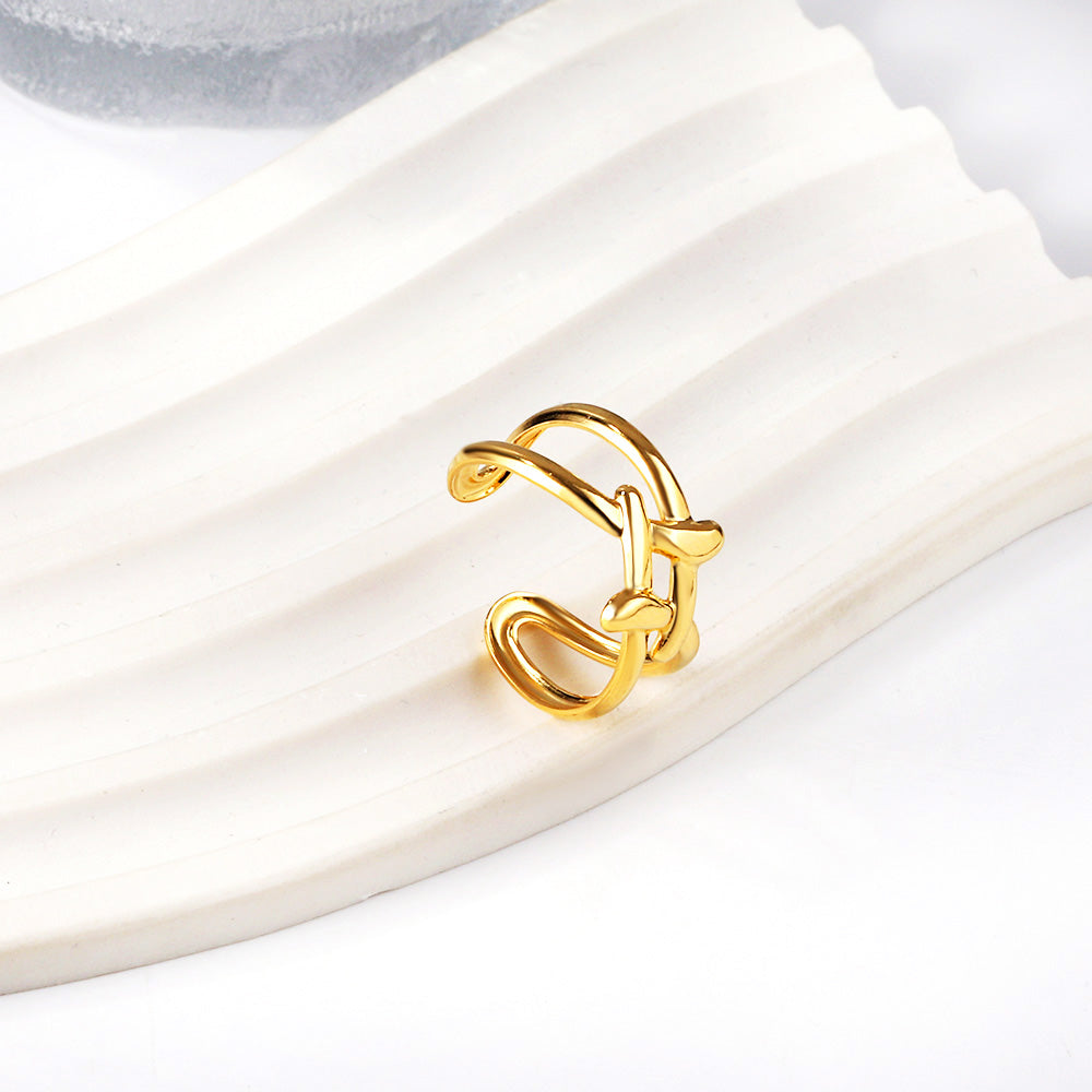 Minimalistische gouden skelet open ring