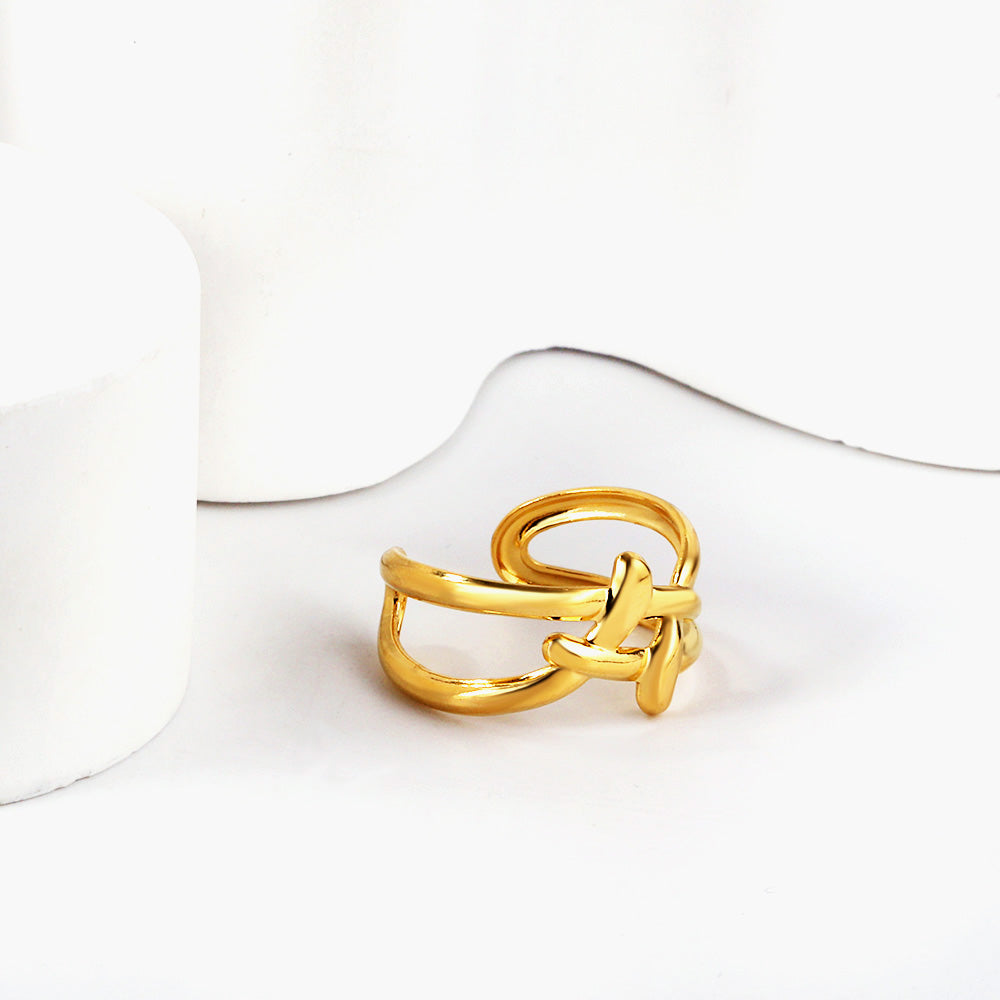 Minimalistische gouden skelet open ring