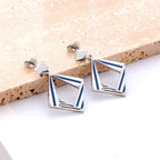 Rhombus Hollow Stud Oorbellen – Gemengde Kleuren