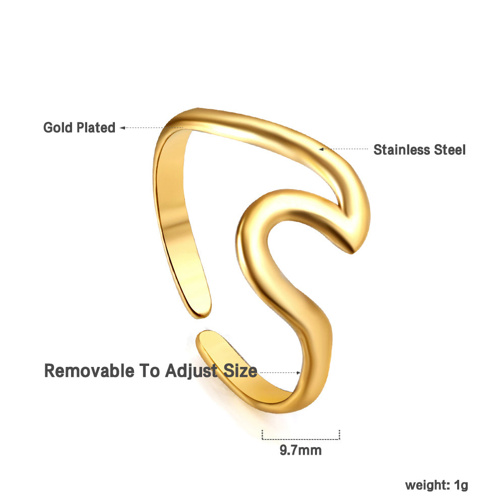 Gouden hart geometrische diamanten ring