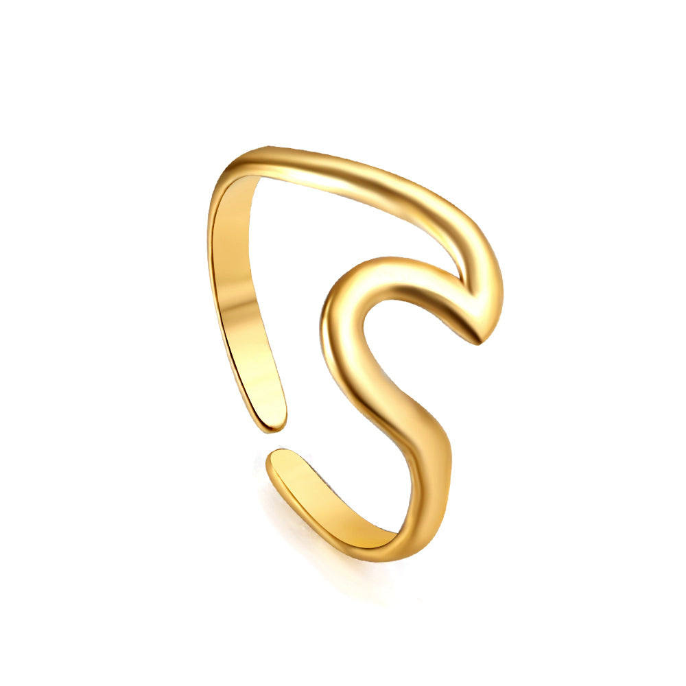 Gouden hart geometrische diamanten ring