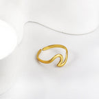 Gouden hart geometrische diamanten ring