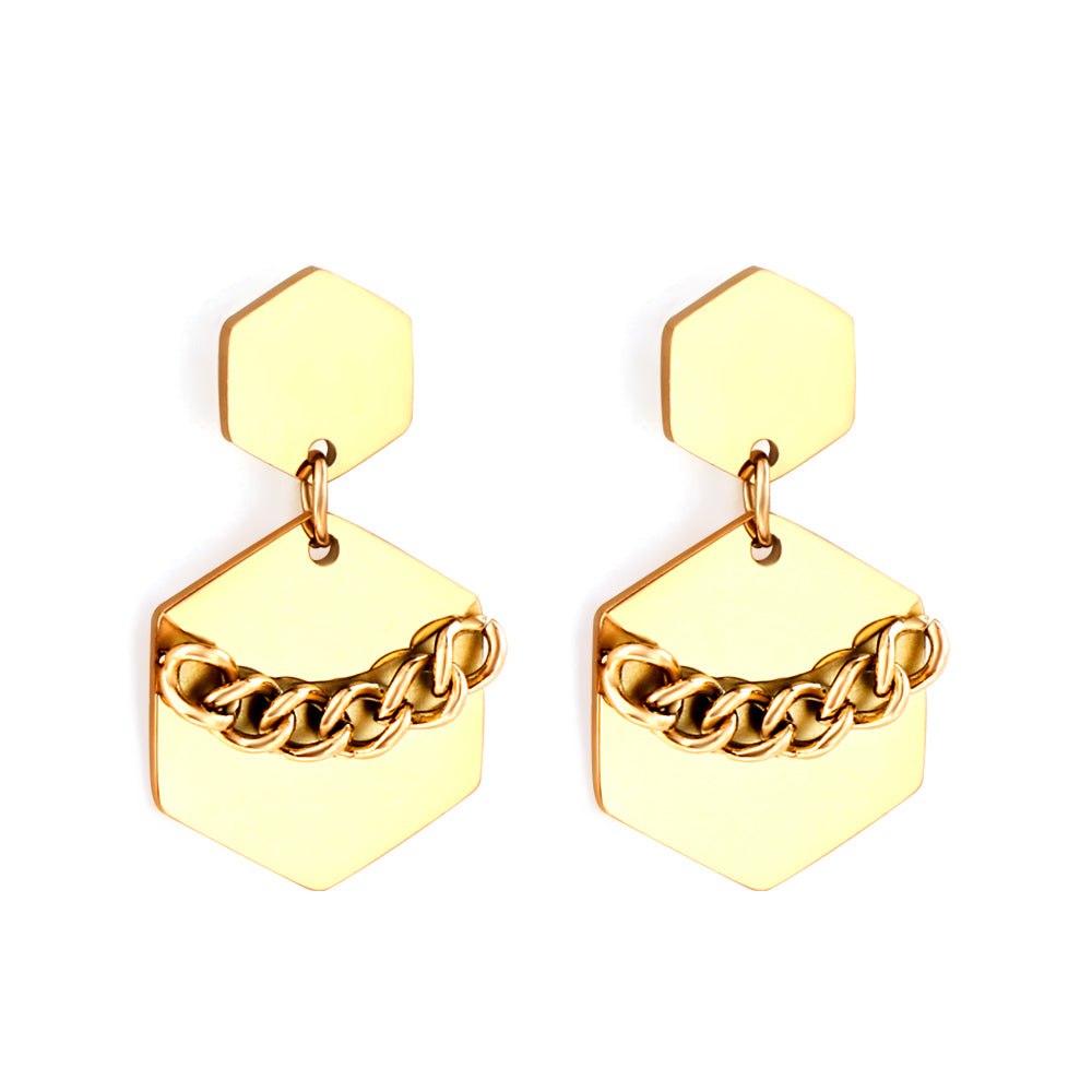Hexagon ketting oorbellen