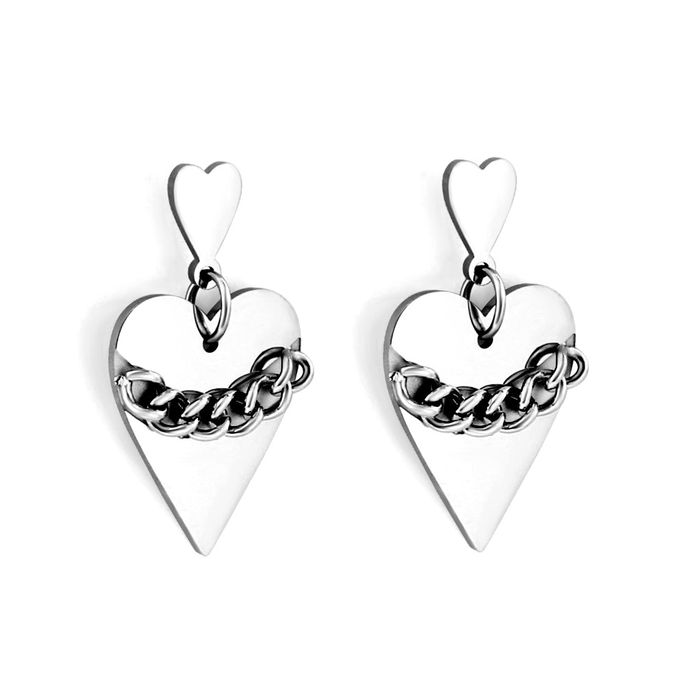 Hartvormige ketting oorbellen