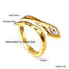 Cobrakop diamanten open ring