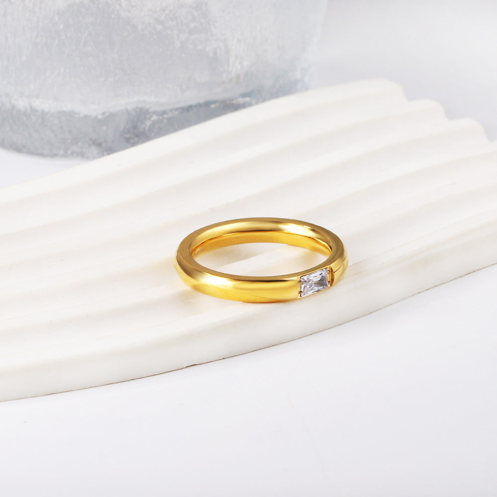 Ronde geometrische diamanten ring