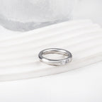 Ronde geometrische diamanten ring