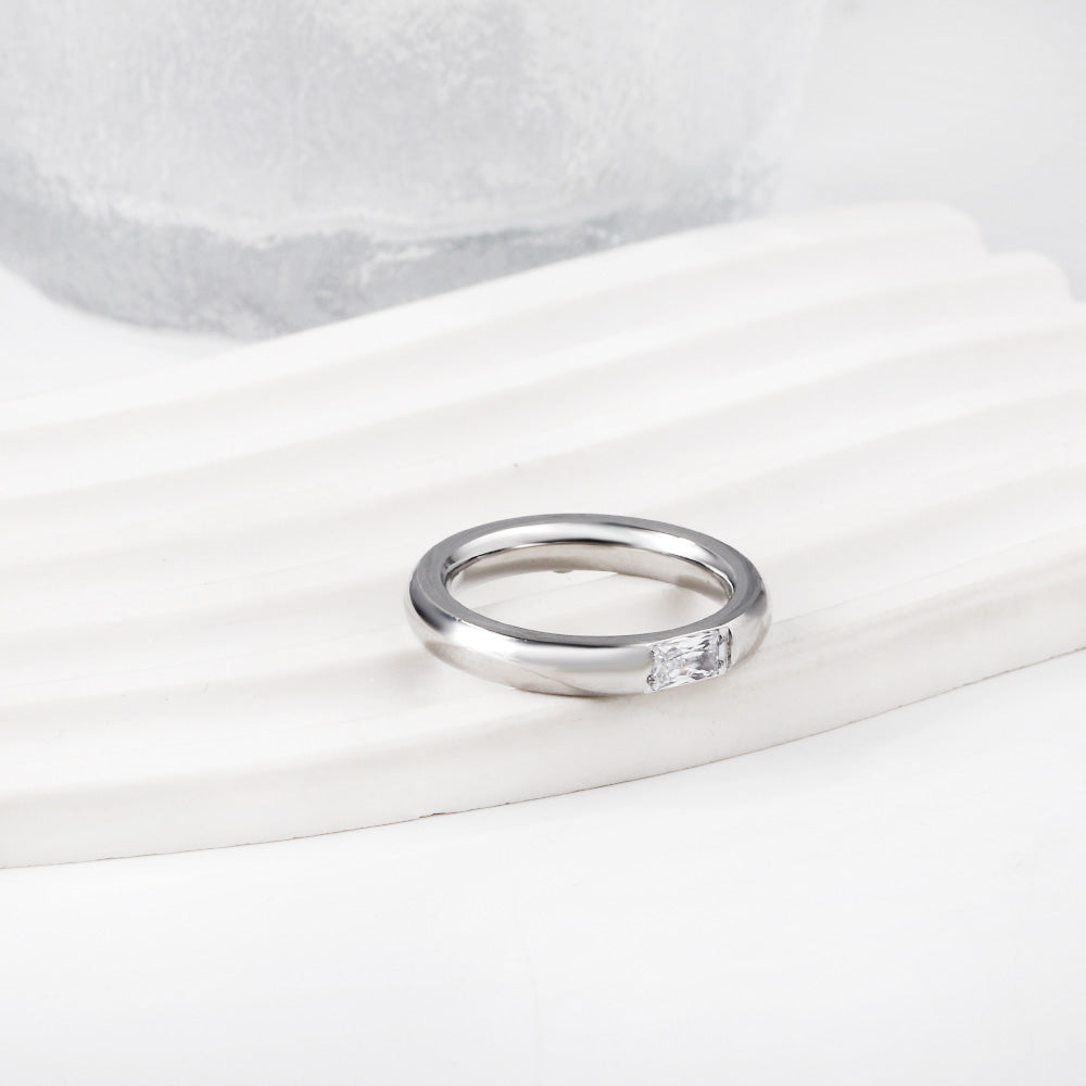 Ronde geometrische diamanten ring