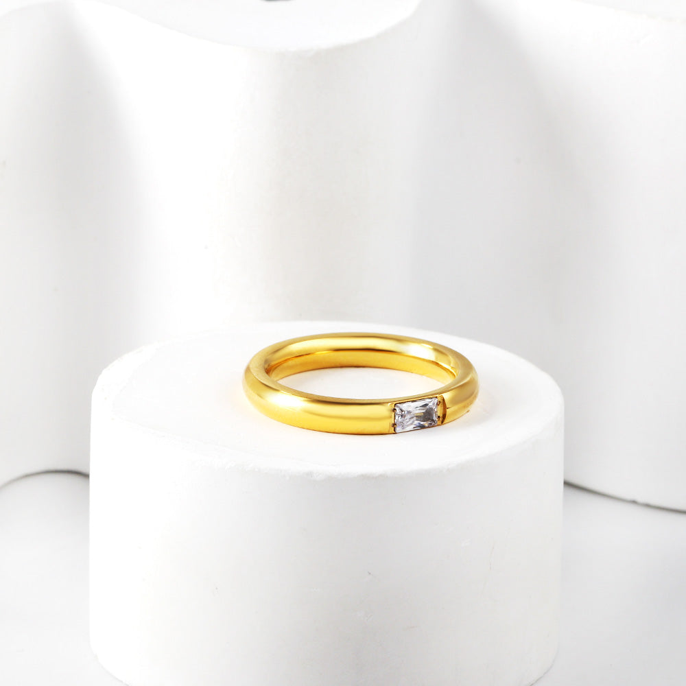 Ronde geometrische diamanten ring