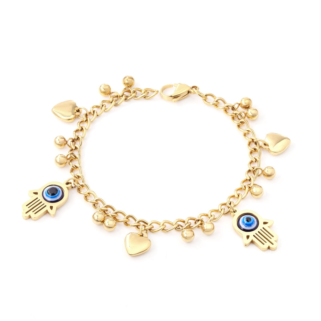 Blauwe kattenoog bedelarmband