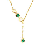 Hexagon hanger ketting met groene druppelolie