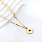 Ronde hanger met zwarte diamant ketting