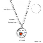 Ketting met onregelmatige ronde gemengde diamanten hanger