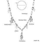 Schelp- en zeesterparelhangerketting