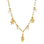 Schelp- en zeesterparelhangerketting