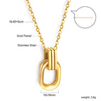 Long Round Frame Clasp Pendant Necklace