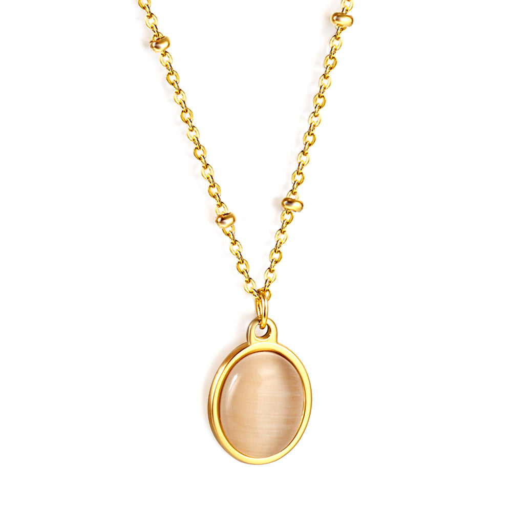 Witte ronde zirkonia-hangerketting