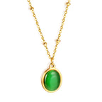 Witte ronde zirkonia-hangerketting