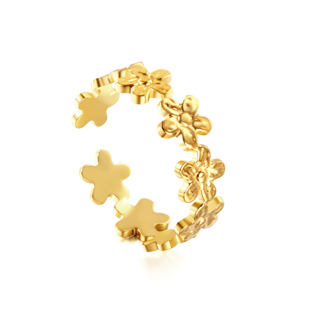 Bloemen gouden ring