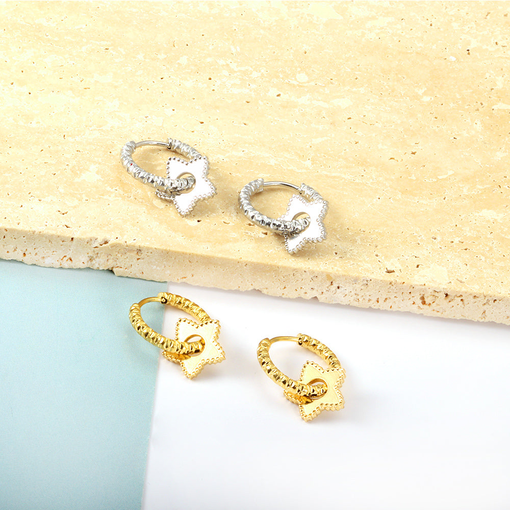 Pentagram oorbellen van roestvrij staal