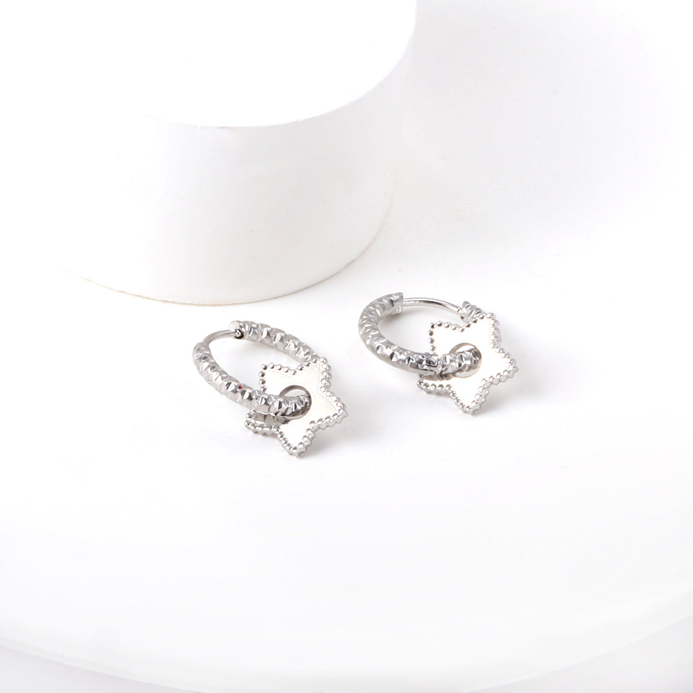 Pentagram oorbellen van roestvrij staal