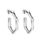 Boucles d'oreilles créoles hexagonales en bambou C